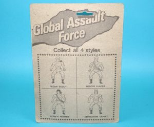 MOTU KO GLOBAL ASSAULT FORCE UNCUT CARDBACK HEADER CARD 1980s MADISON