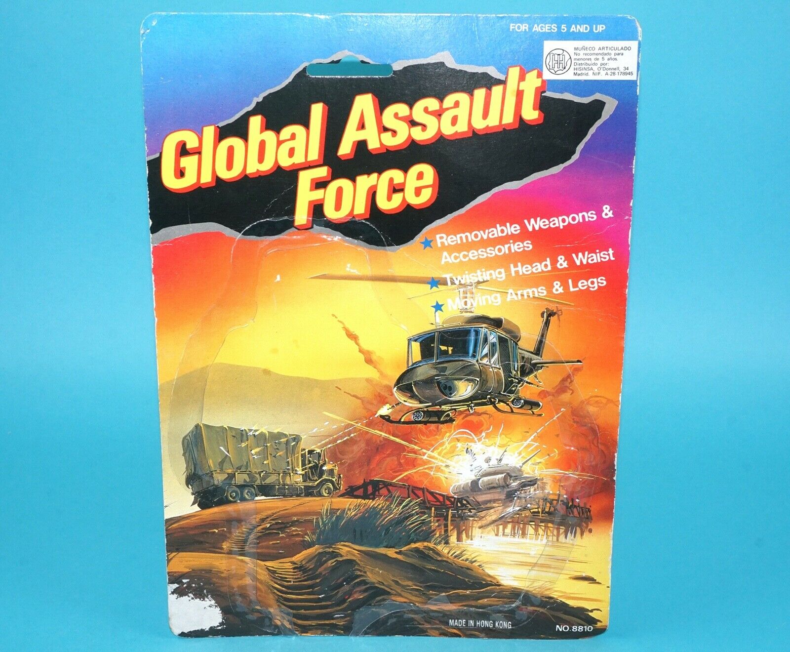 MOTU KO GLOBAL ASSAULT FORCE UNCUT CARDBACK HEADER CARD 1980s MADISON