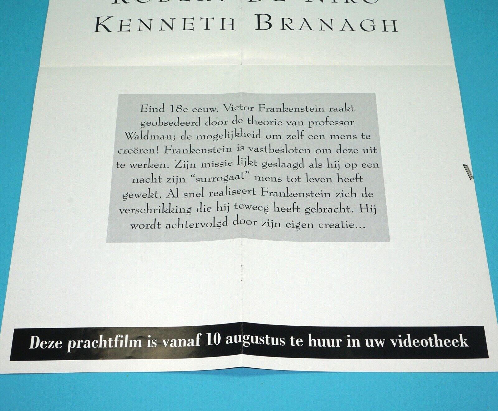 ORIGINAL MOVIE POSTER MARY SHELLEY'S FRANKENSTEIN 1994 DUTCH VHS VIDEO TEASER - Image 7