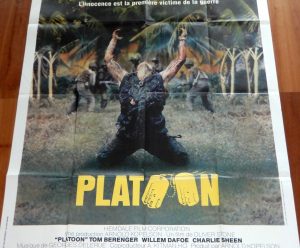ORIGINAL MOVIE POSTER PLATOON 1986 FOLDED FRENCH ONE PANEL ‘GRANDE’ DAFOE STONE